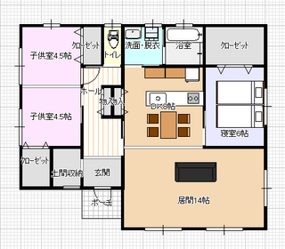 平屋の間取り 1S275.png