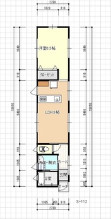 狭い間口に建つ平屋の間取り S-112.jpg