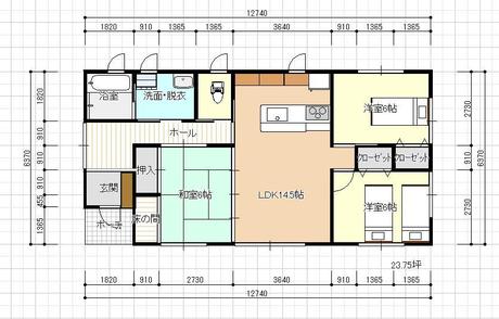 こじんまりとした平屋の間取り S-237 3LDK.jpg