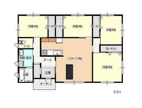 31坪4LDK 平屋の間取り S-311 4LDK.jpg