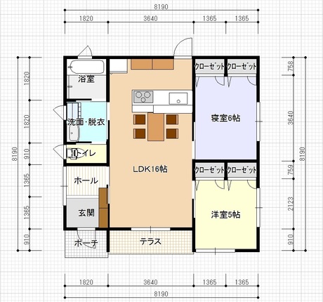 コンパクトな平屋の間取り2LDK SW-187 2LDK.jpg