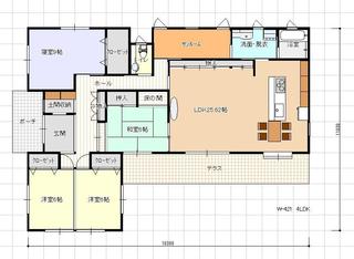 42.1坪4LDK 平屋建ての間取り W-421 4LDK.jpg